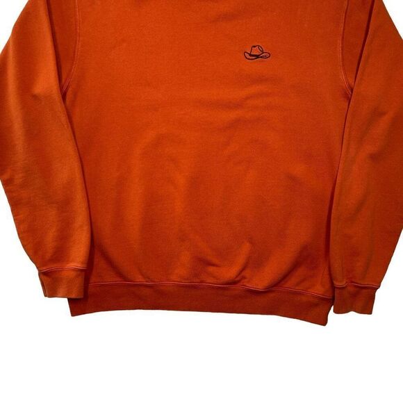 Mugsy Men's Orange Cowboy Hat Embroidered Crewneck Sweatshirt - Picture 4 of 9